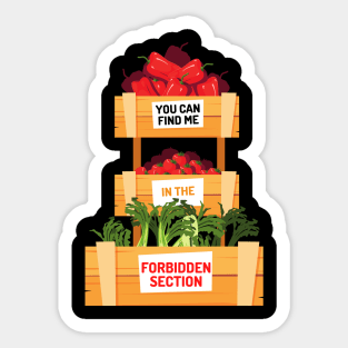 Funny Vegan Veggies Forbidden Section Sticker